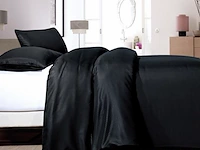 Hotel dekbed overtrek satijn point zwart 240 x 220cm - afbeelding 2 van  3