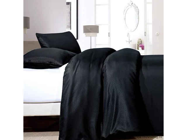 Hotel dekbed overtrek satijn point zwart 240 x 220cm - afbeelding 3 van  3