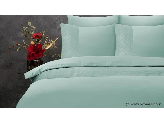 Hotel dekbed overtrek valencia mint groen 140 x 220cm - afbeelding 2 van  3