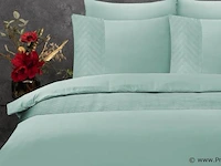 Hotel dekbed overtrek valencia mint groen 140 x 220cm - afbeelding 2 van  3
