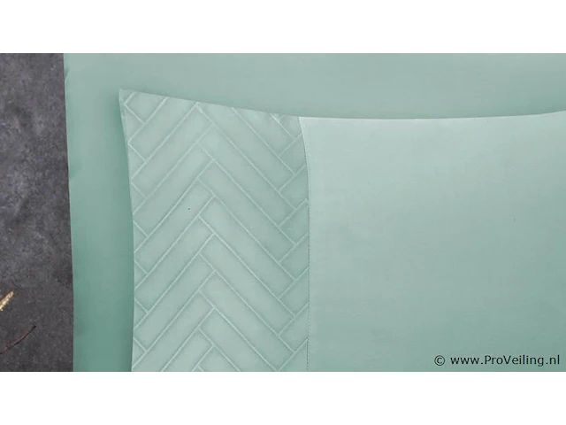 Hotel dekbed overtrek valencia mint groen 140 x 220cm - afbeelding 3 van  3