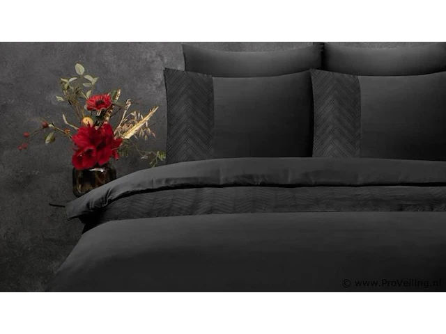 Hotel dekbed overtrek valencia zwart 140 x 220cm - afbeelding 2 van  3