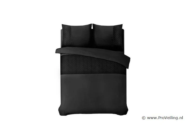 Hotel dekbed overtrek valencia zwart 200 x 220cm - afbeelding 1 van  3