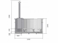 Hottub - sparrenhout, rvs kachel - vonato - afbeelding 7 van  9