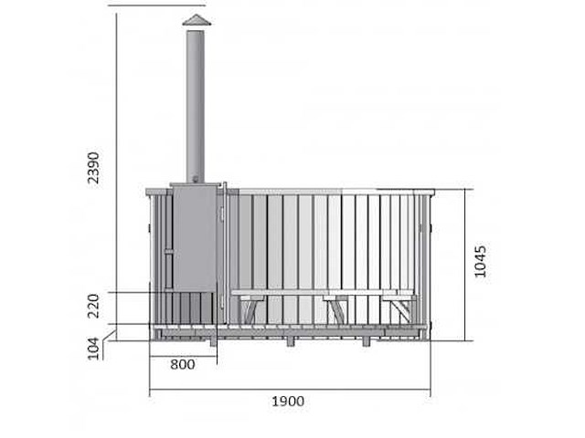 Hottub - vonato - wooden tranquil - houten hottub met kachel - afbeelding 7 van  9