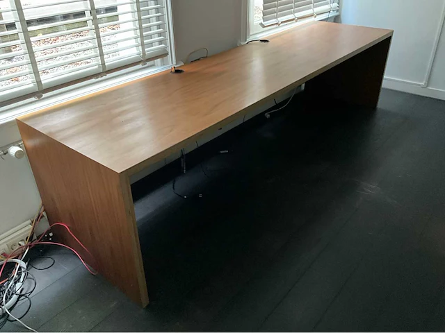 Hout bureau opstelling - afbeelding 4 van  7