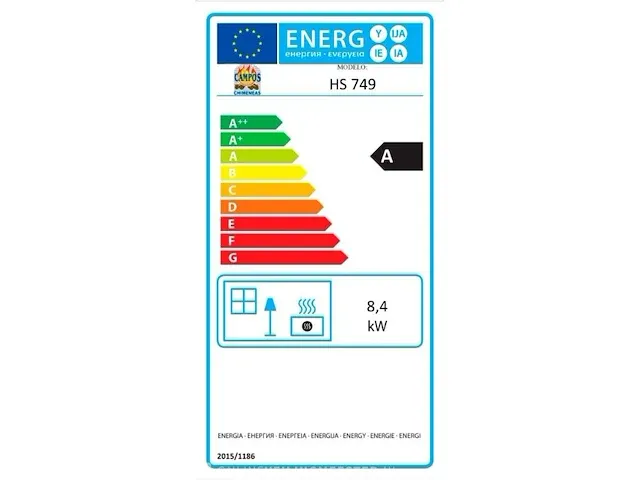Hout inzethaard 10,5 kw, front 749 cc/sp - afbeelding 5 van  6