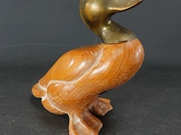Hout met bronzen eend - afbeelding 1 van  5
