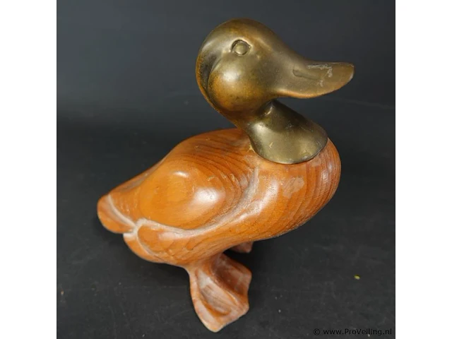 Hout met bronzen eend - afbeelding 4 van  5