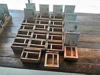 Houten bakjes (16x) - afbeelding 1 van  2