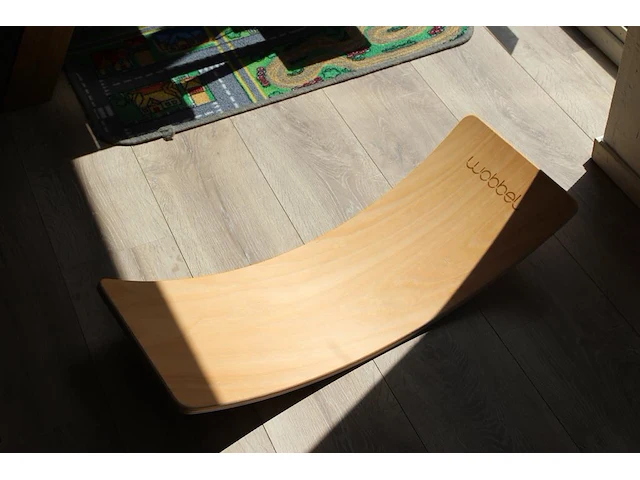 Houten balance board wobble 25 x 75 cm. - afbeelding 2 van  2