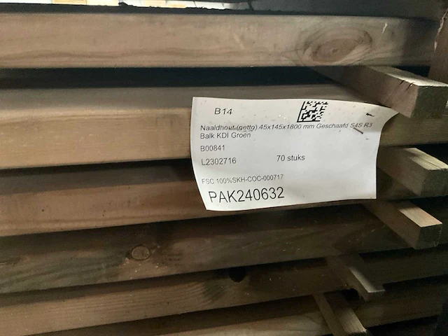 Houten balk geschaafd 180x14,5x4,5 cm (70x) - afbeelding 3 van  7