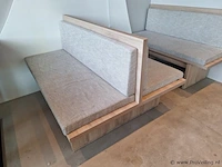 Houten bank incl. kussen - 134x114x90 cm - afbeelding 2 van  4