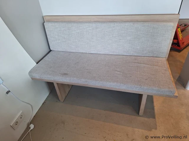 Houten bank incl. kussen - 134x60x90 cm - afbeelding 2 van  2