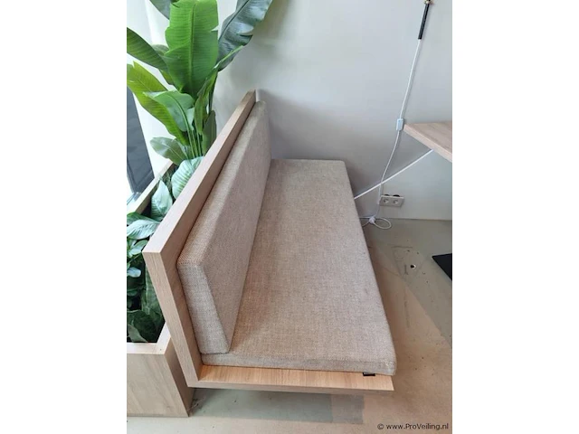 Houten bank incl. kussen - 134x60x90 cm - afbeelding 3 van  4