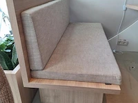 Houten bank incl. kussen - 134x60x90 cm - afbeelding 4 van  4