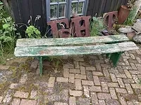 Houten bankjes (2x) - afbeelding 2 van  3