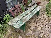 Houten bankjes (2x) - afbeelding 3 van  3