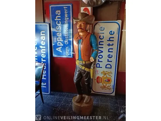 Houten beeld cowboy - afbeelding 1 van  5