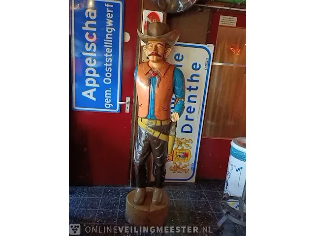 Houten beeld cowboy - afbeelding 2 van  5