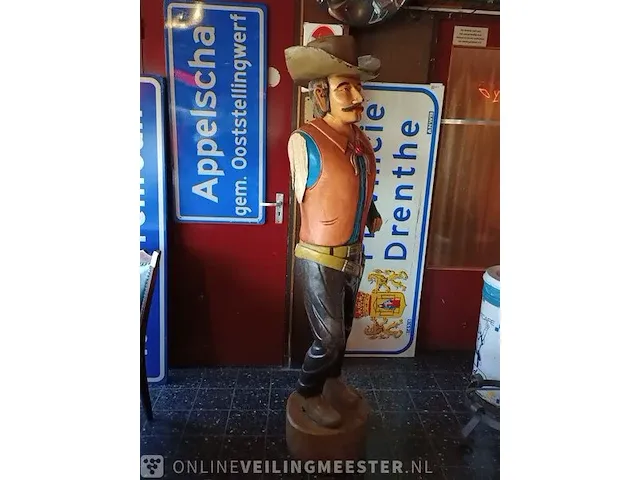 Houten beeld cowboy - afbeelding 3 van  5