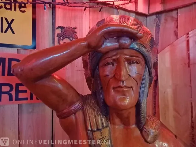 Houten beeld indiaan - afbeelding 8 van  10