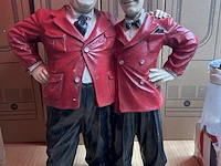 Houten beeld laurel en hardy - afbeelding 1 van  2