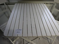 Houten bistroset bestaande uit tafel en twee stoelen. afmeting tafel 80 x 62 x 74 cm - afbeelding 2 van  4