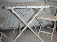 Houten bistroset bestaande uit tafel en twee stoelen. afmeting tafel 80 x 62 x 74 cm - afbeelding 4 van  4