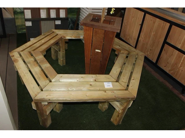 Houten boomtuinbank doorsnede 150 cm. - afbeelding 1 van  1