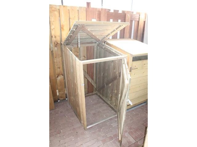 Houten container ombouw. afmeting 92 x 76 x 126 cm. - afbeelding 2 van  2