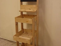 Houten display-kast op wielen - 65x47x75cm - afbeelding 1 van  5