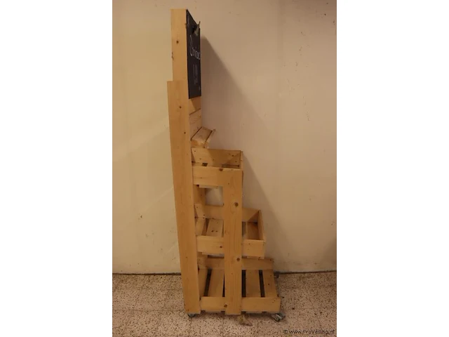 Houten display-kast op wielen - 65x47x75cm - afbeelding 3 van  5