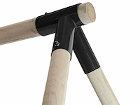 Houten dubbele schommel met 2 kunststof schommels - afbeelding 3 van  4