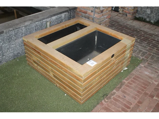 Houten duo bloembak hillhout. afmeting 89 x 89 x 38 cm. - afbeelding 1 van  2