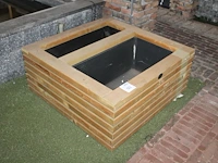 Houten duo bloembak hillhout. afmeting 89 x 89 x 38 cm. - afbeelding 1 van  2