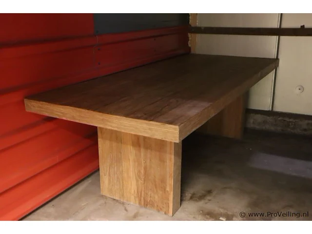 Houten eettafel - 240x100x78cm - afbeelding 1 van  6