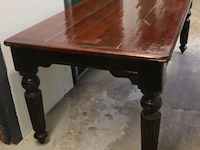 Houten eettafel v.v. 2 laden - 200x90x76cm - afbeelding 1 van  6