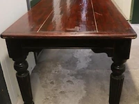 Houten eettafel v.v. 2 laden - 200x90x76cm - afbeelding 2 van  6