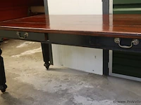 Houten eettafel v.v. 2 laden - 200x90x76cm - afbeelding 3 van  6