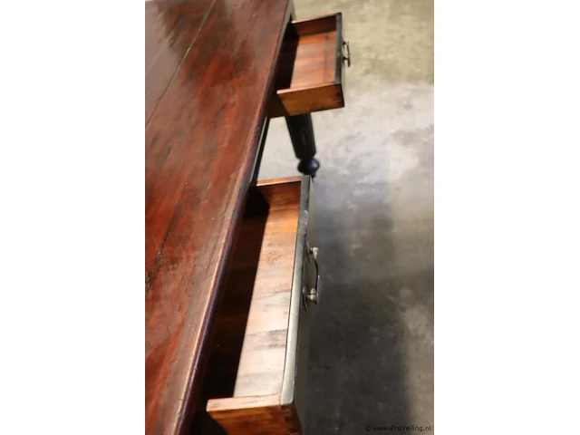 Houten eettafel v.v. 2 laden - 200x90x76cm - afbeelding 6 van  6