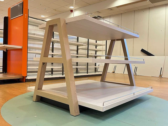 Houten etagère 120 cm hoog (2x) - afbeelding 1 van  5