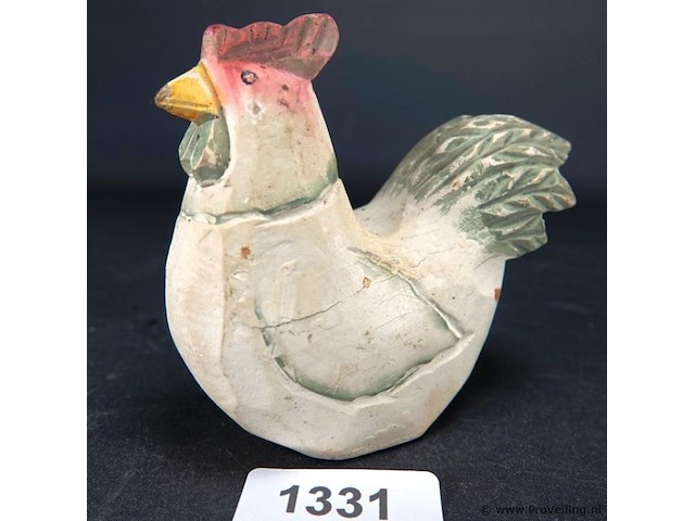Houten handbeschilderde kip - afbeelding 1 van  5