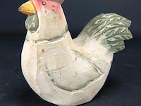 Houten handbeschilderde kip - afbeelding 1 van  5
