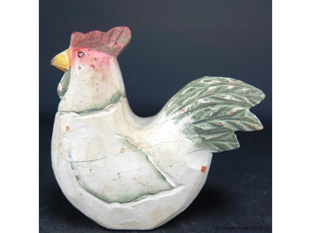 Houten handbeschilderde kip - afbeelding 2 van  5