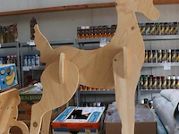 Houten hert met slee - showroommodel - 190x40x150cm - afbeelding 2 van  6