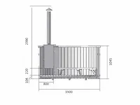 Houten hottub met kachel - incl. cover - afbeelding 7 van  9
