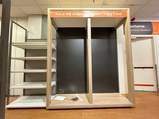Houten kast met stalen frame (2x) - afbeelding 2 van  7
