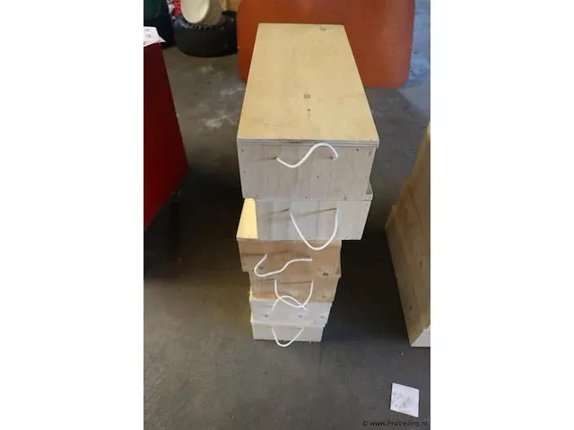 Houten kist - 25x60x13 cm - 6 stuks - afbeelding 1 van  2