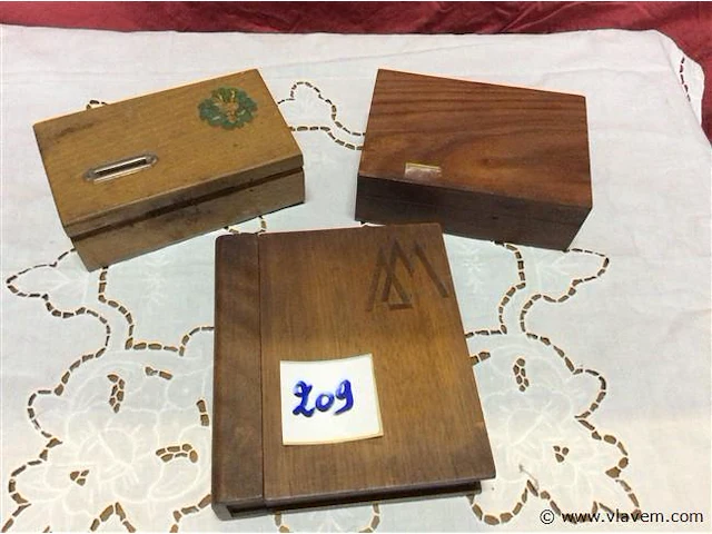Houten kistjes 3stuks - afbeelding 1 van  2